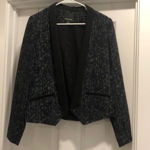 Trouve Navy Leopard Print Blazer